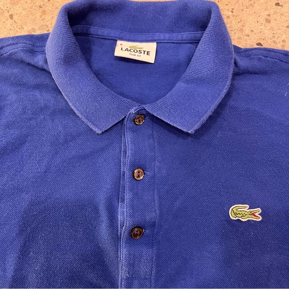 LACOSTE Pique Polo slim fit Mens US L / FR 6 Royal Blue - Picture 7 of 9